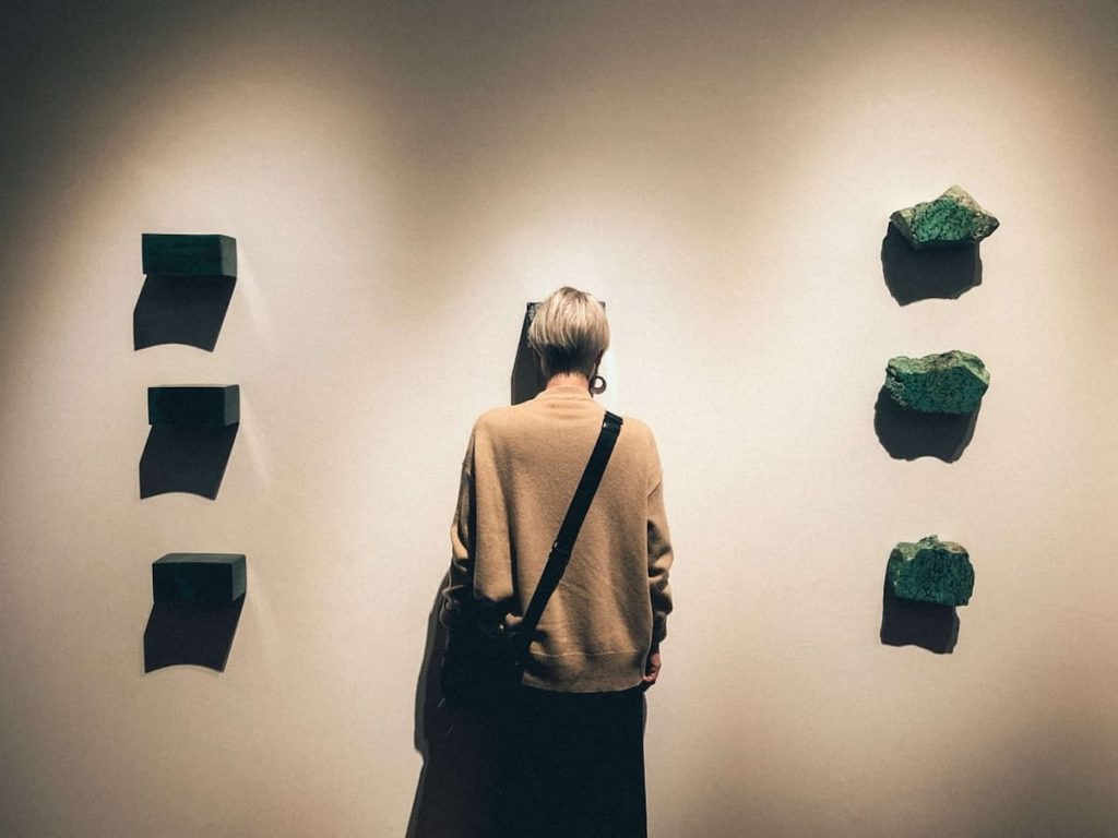 Woman staring at wall